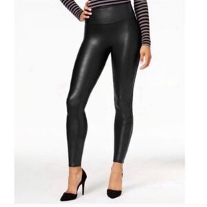 Spanx faux leather leggings black high waisted MEDIUM
